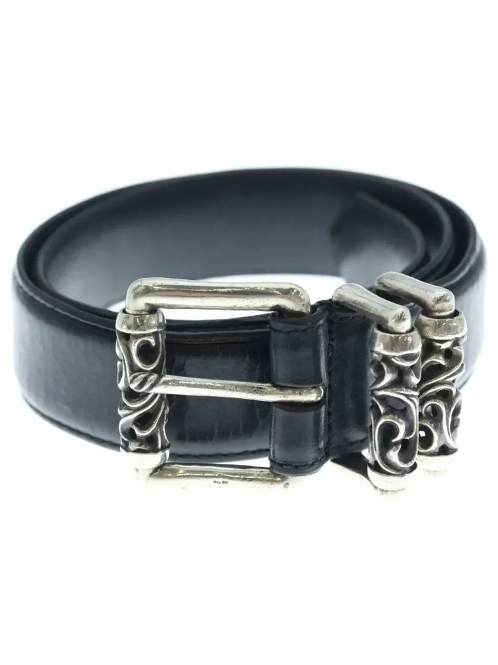 Chrome Hearts Blt Roller Buckle Leather Belt Silver